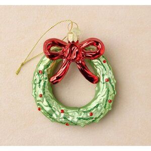 John Derian for Target Glass Wreath Ornament Light Green Holiday Christmas Decor